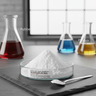 شمع بولي إيثيلين ميكروني ممتاز مقاوم للحرارة، مسحوق أبيض غير قابل للذوبان في الماء، يستخدم في صناعات المطاط والبلاستيك والدهانات